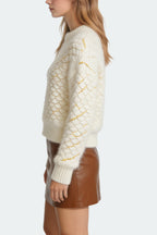 Women's Crew Neck Scale Texture Fashion Sweater