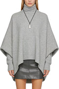 Women's Turtleneck Vertical Knit Casual Sweater