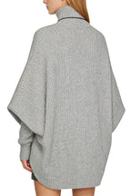 Women's Turtleneck Vertical Knit Casual Sweater