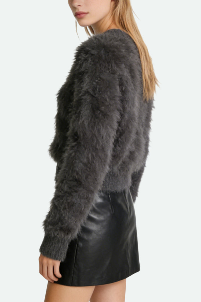 Women's Crew Neck Plush Texture Fashion Sweater