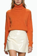Women's Turtleneck Vertical Knit Loose Comfortable Sweater