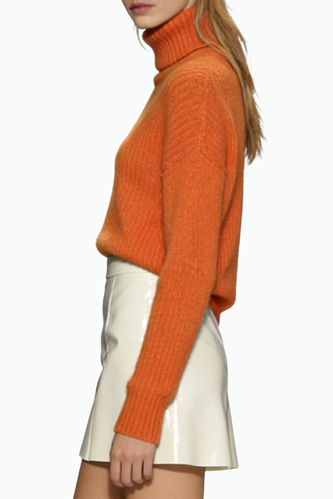 Women's Turtleneck Vertical Knit Loose Comfortable Sweater