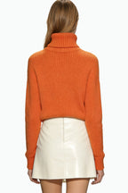 Women's Turtleneck Vertical Knit Loose Comfortable Sweater