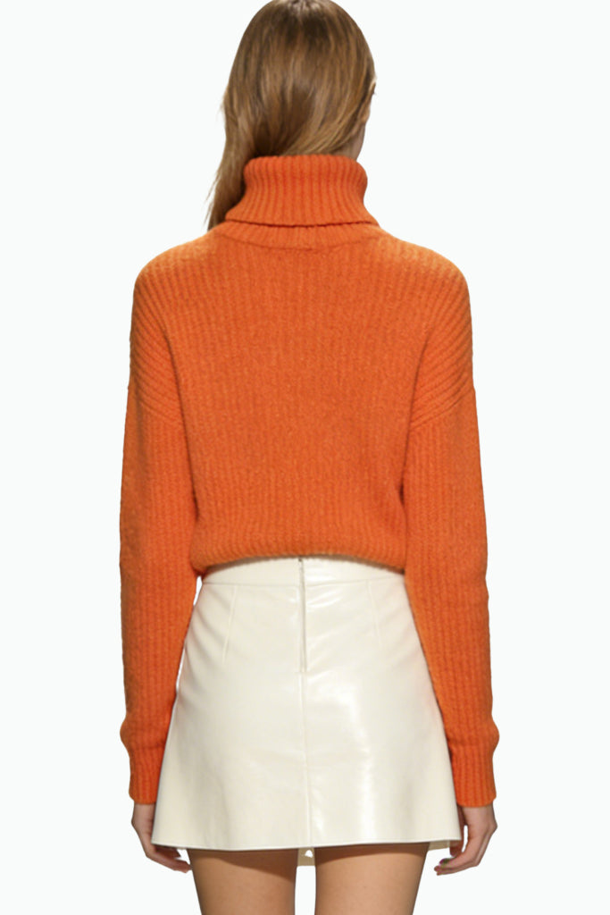 Women's Turtleneck Vertical Knit Loose Comfortable Sweater