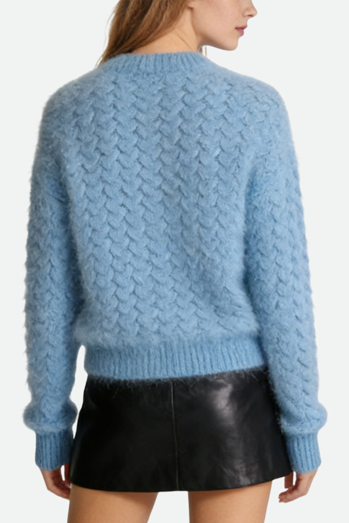 Women's Crew Neck Woven Texture Loose Comfortable Sweater