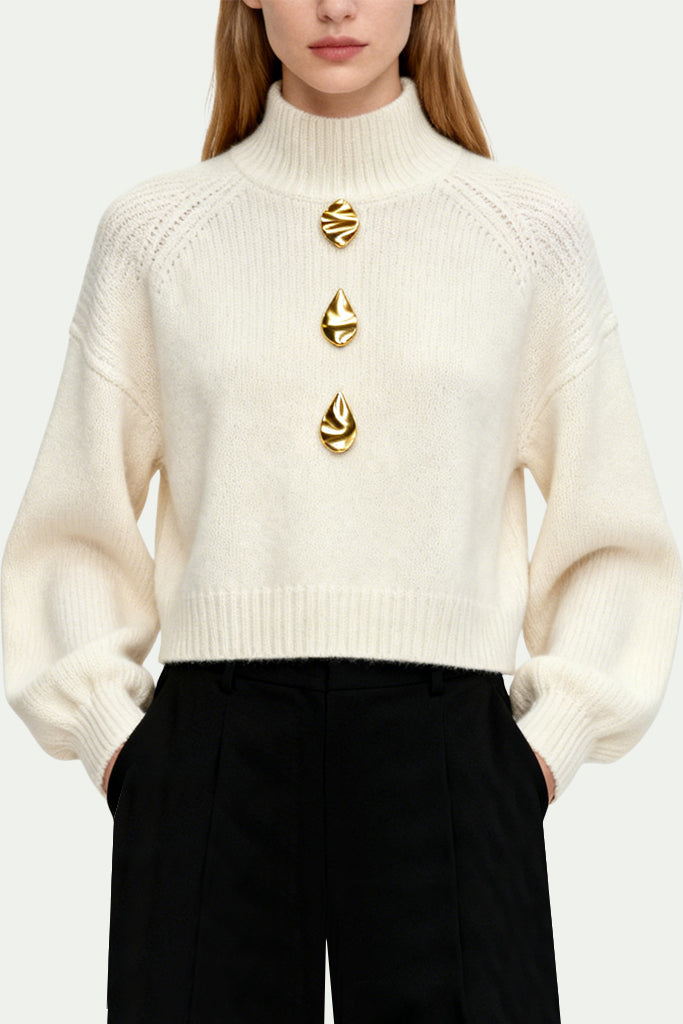 Women's Turtleneck Lantern Sleeve Warm Sweater