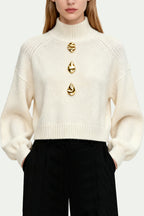 Women's Turtleneck Lantern Sleeve Warm Sweater