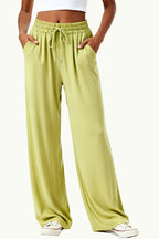 Women's Elastic Waist Wide-Leg Casual Comfortable Sports Pants