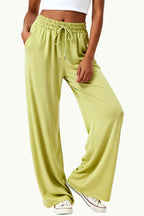 Women's Elastic Waist Wide-Leg Casual Comfortable Sports Pants