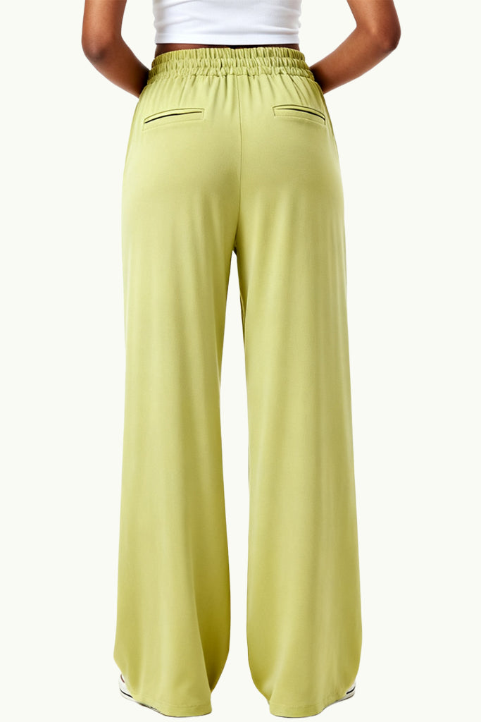 Women's Elastic Waist Wide-Leg Casual Comfortable Sports Pants