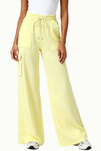 Unique Cargo Style Multi-Pocket Wide-Leg Women's Sports Pants