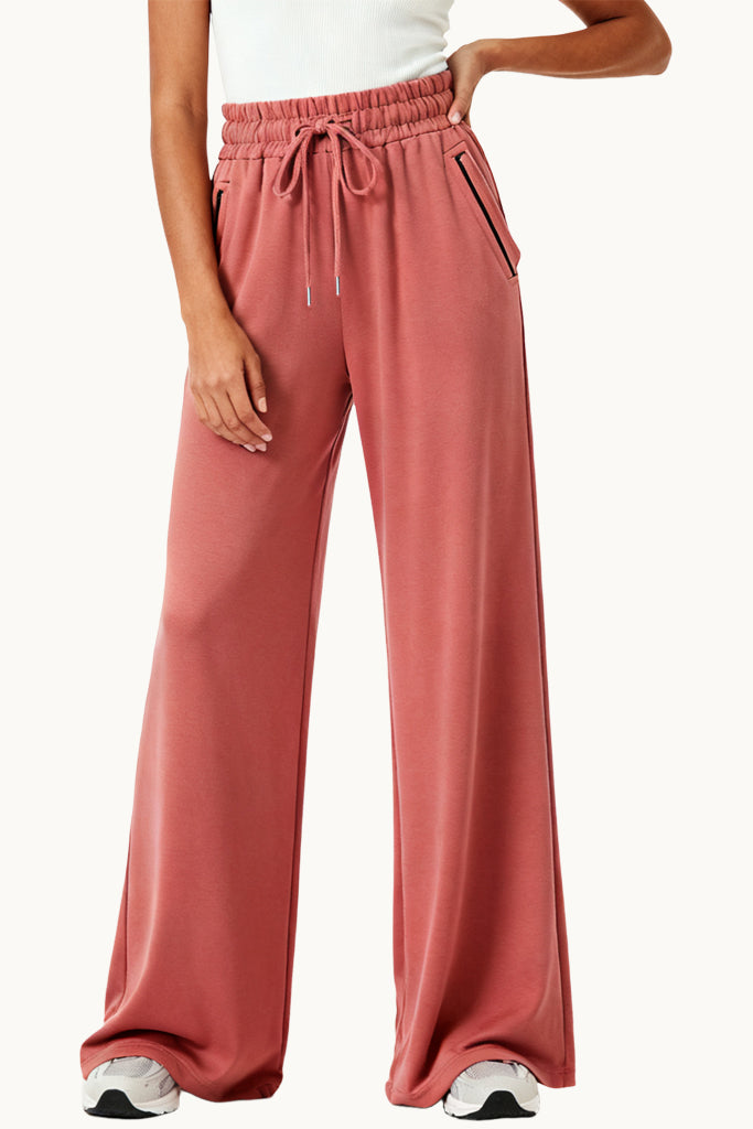 Retro Texture Loose Wide-Leg Women's Sports Pants