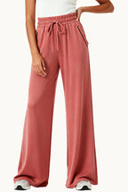 Retro Texture Loose Wide-Leg Women's Sports Pants