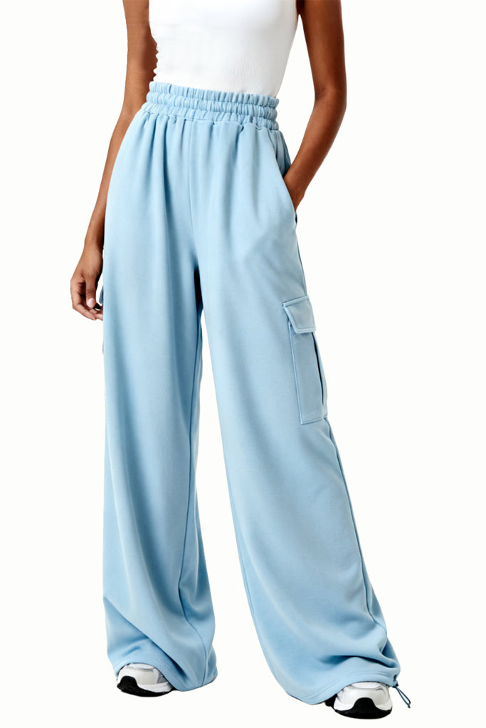 High-Waist Drawstring Loose Wide-Leg Women's Sports Pants