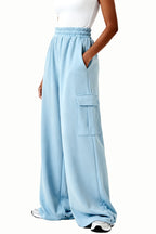 High-Waist Drawstring Loose Wide-Leg Women's Sports Pants