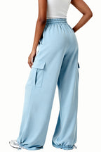 High-Waist Drawstring Loose Wide-Leg Women's Sports Pants