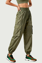 Functional Style Multi-Pocket Drawstring Women's Sports Pants