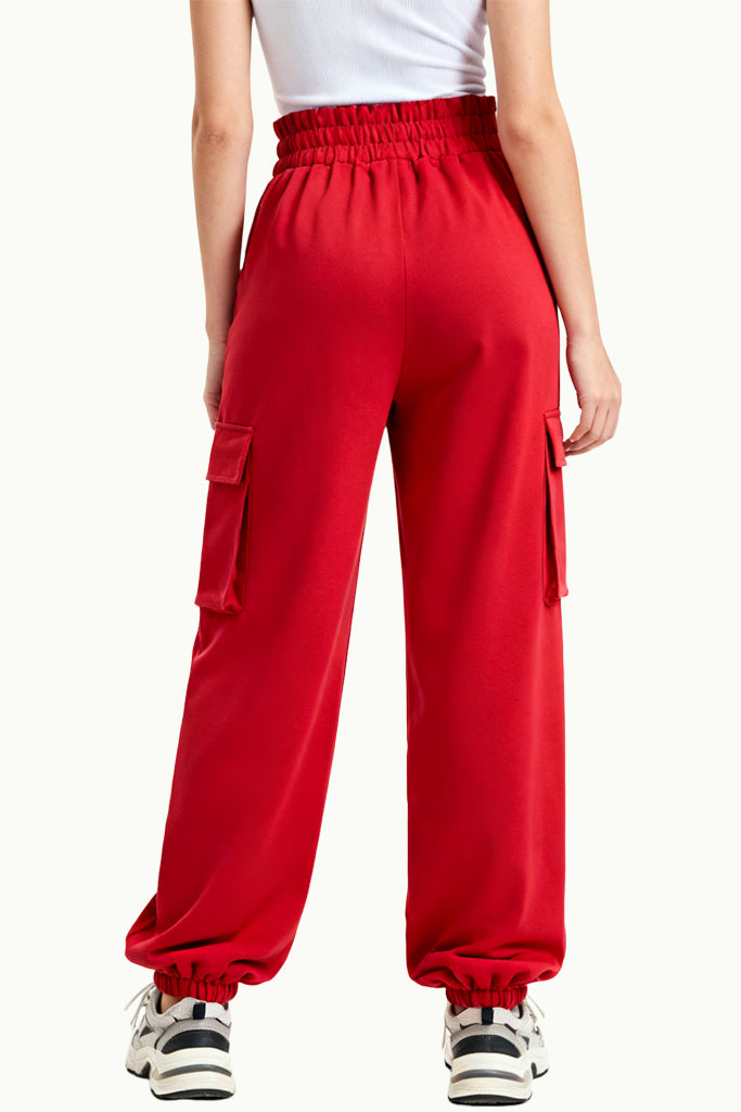Bright Style Multi-Pocket Loose Wide-Leg Women's Sports Pants