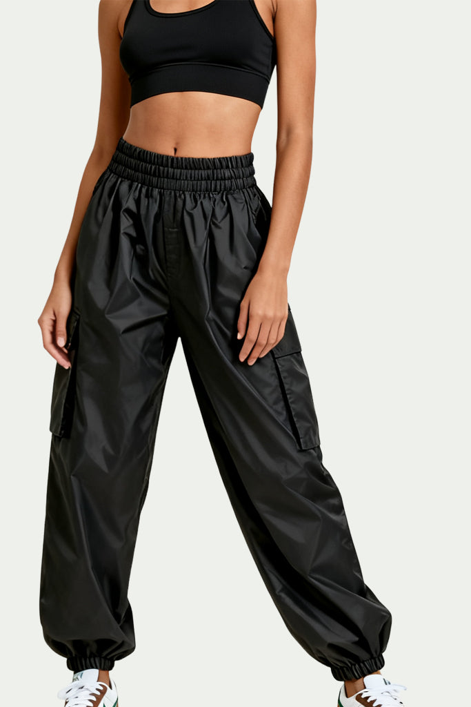 Edgy Style High-Waist Drawstring Fashion Women's Sports Pants