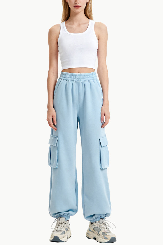 Fresh Style High-Waist Drawstring Women's Sports Pants