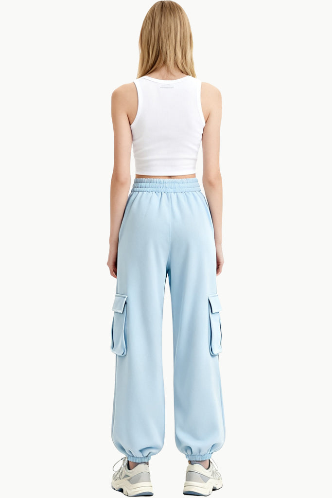 Fresh Style High-Waist Drawstring Women's Sports Pants