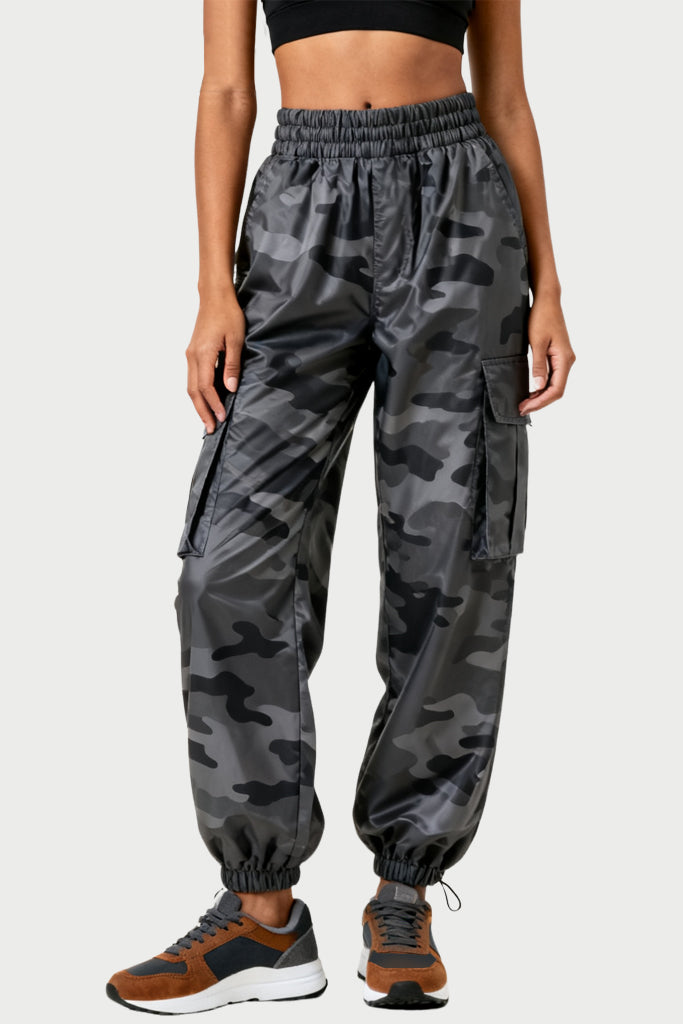 Camouflage Element High-Waist Drawstring Unique Women's Sports Pants