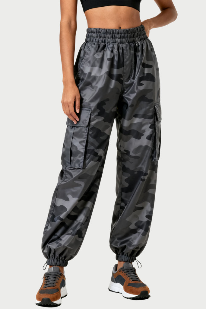 Camouflage Element High-Waist Drawstring Unique Women's Sports Pants