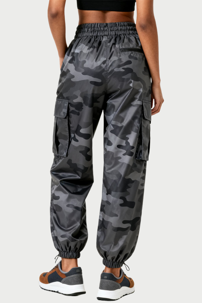 Camouflage Element High-Waist Drawstring Unique Women's Sports Pants