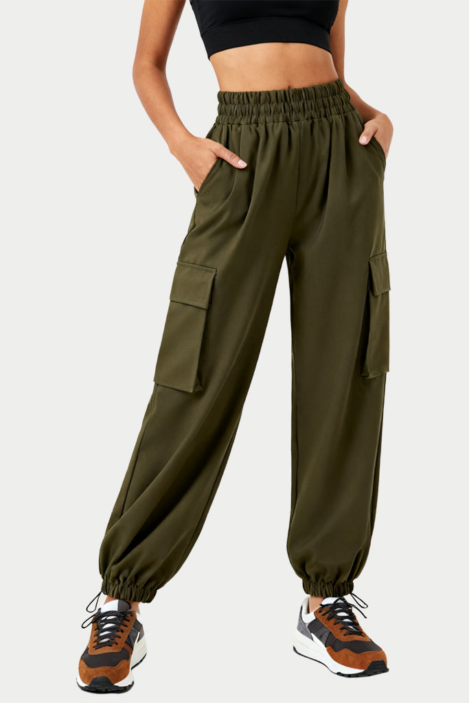 Retro Style High-Waist Drawstring Versatile Women's Sports Pants