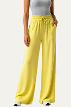 Women's Elastic Waist Wide-Leg Casual Sports Pants