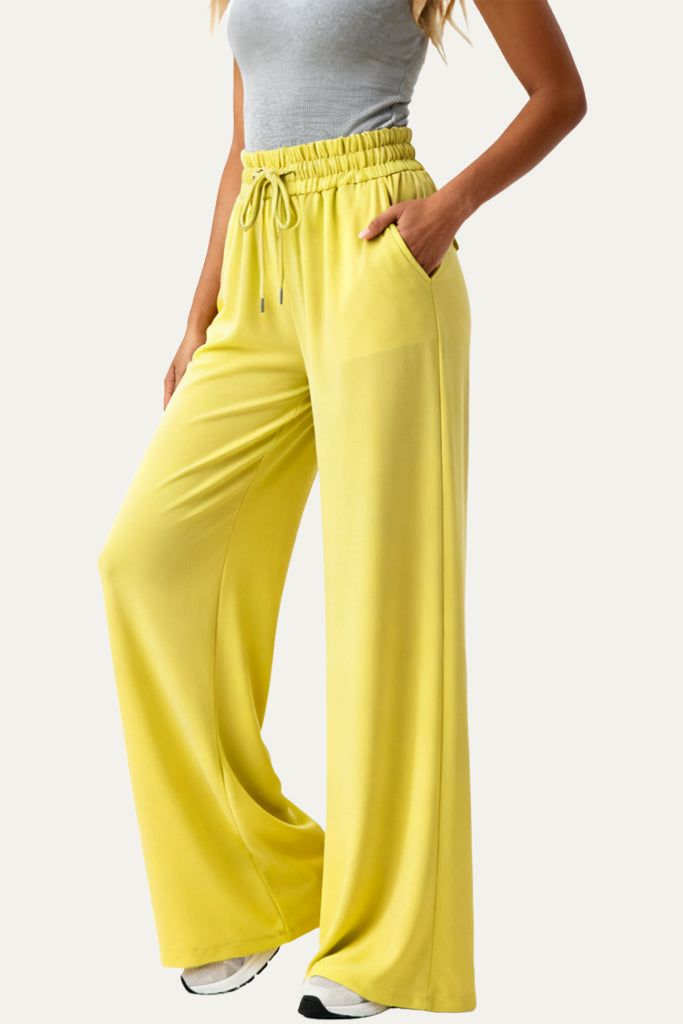 Women's Elastic Waist Wide-Leg Casual Sports Pants