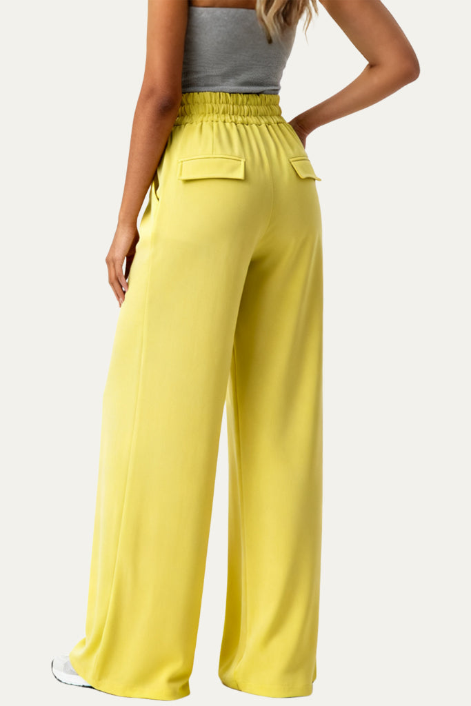 Women's Elastic Waist Wide-Leg Casual Sports Pants