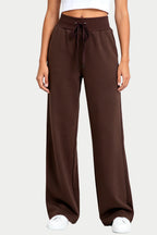 Women's High-Waist Elastic Waist Drapey Wide-Leg Sports Pants
