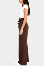 Women's High-Waist Elastic Waist Drapey Wide-Leg Sports Pants