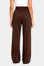 Women's High-Waist Elastic Waist Drapey Wide-Leg Sports Pants