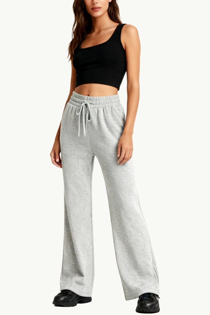 Women's Light Color Elastic Waist Loose Casual Sports Pants