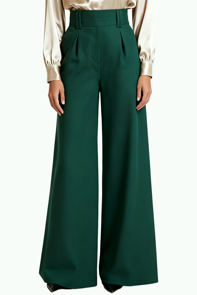 Women's Three-Dimensional Pleated High-Waist Wide-Leg Temperament Trousers
