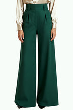 Women's Three-Dimensional Pleated High-Waist Wide-Leg Temperament Trousers