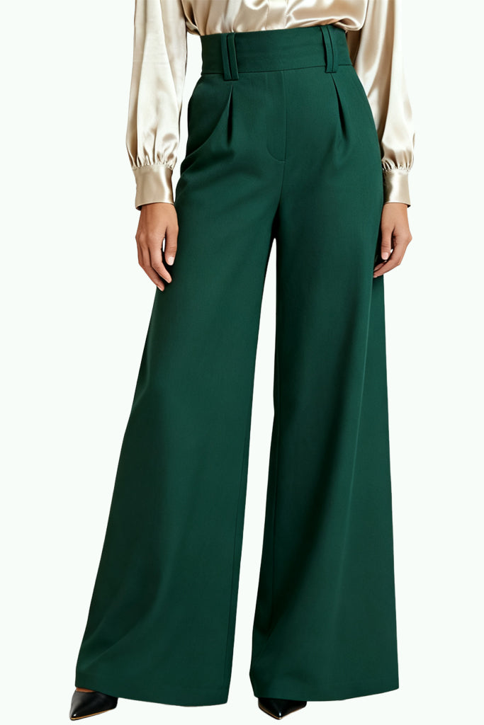 Women's Three-Dimensional Pleated High-Waist Wide-Leg Temperament Trousers