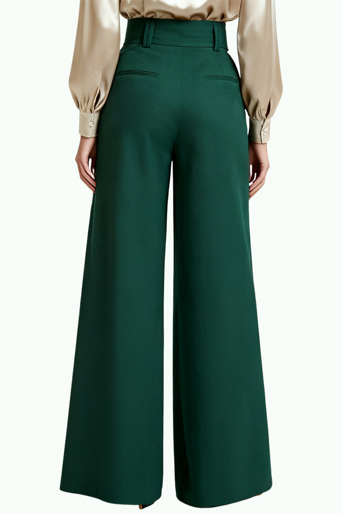 Women's Three-Dimensional Pleated High-Waist Wide-Leg Temperament Trousers