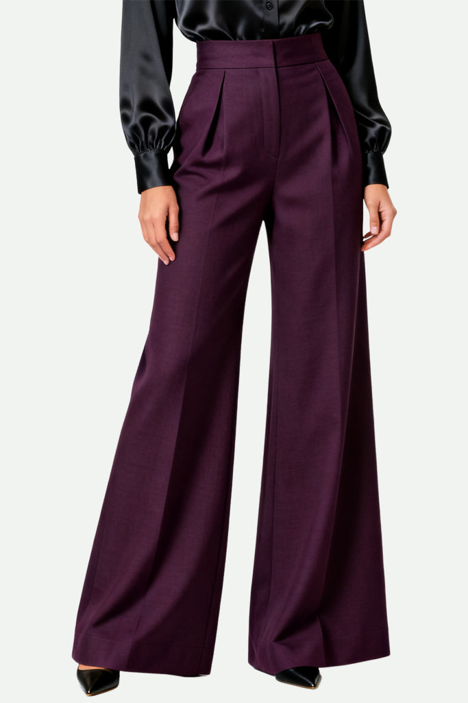 Women's Drapey Loose High-Waist Wide-Leg Exquisite Cut Trousers