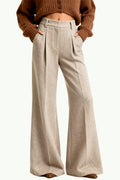Women's Lazy Relaxed High-Waist Wide-Leg Minimalist Cut Trousers