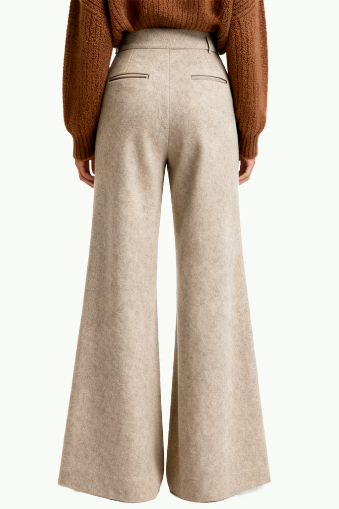 Women's Lazy Relaxed High-Waist Wide-Leg Minimalist Cut Trousers