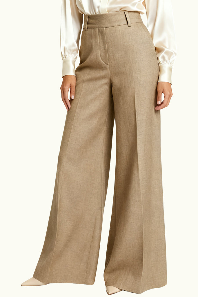 Women's Sleek Line High-Waist Wide-Leg Tailored Trousers