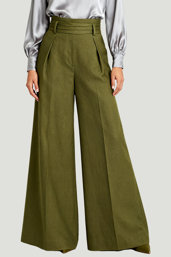 Women's High-Waist Wide-Leg Three-Dimensional Pleated Fashion Trousers