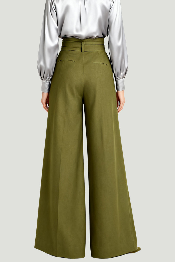 Women's High-Waist Wide-Leg Three-Dimensional Pleated Fashion Trousers