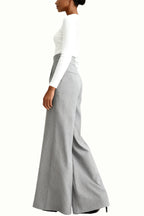 Women's Structured Finish High-Waist Wide-Leg Fashion Trousers