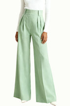 Women's Lightweight Drapey High-Waist Wide-Leg Refined Cut Trousers