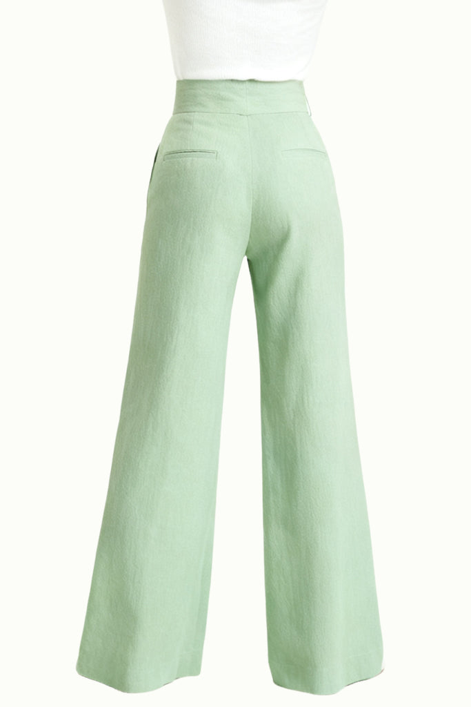 Women's Lightweight Drapey High-Waist Wide-Leg Refined Cut Trousers