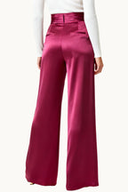 Women's Lustrous High-Waist Wide-Leg Daily Comfortable Trousers